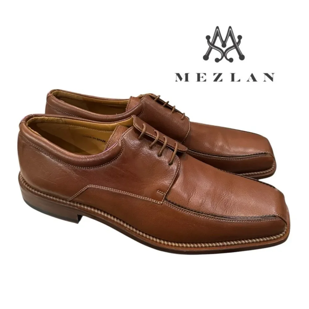 New Mezlan “Canova” Men's Tan Leather Oxford Dress Shoes 9